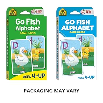 School Zone Go Fish Alphabet Game Cards: Preschool